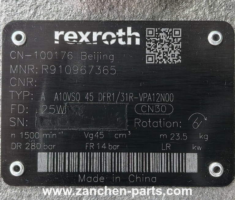 Rexroth R910967365 Piston Pump AA10VSO45DFR1/31R-VPA12N00
